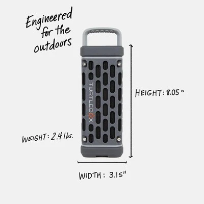 TURTLEBOX AUDIO TurtleBox Ranger Loud! Outdoor Portable Bluetooth 5.4 Waterproof Gray Speaker