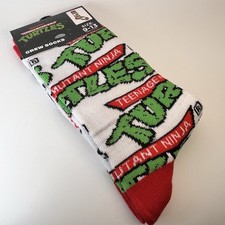Teenage Mutant Ninja Turtles Novelty Crew Socks Retro Cartoon Unisex Sz 9-13 Fun