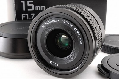 Panasonic LEICA DG SUMMILUX 15mm f/1.7 ASPH. Black for MFT w/Original Box -Mint-