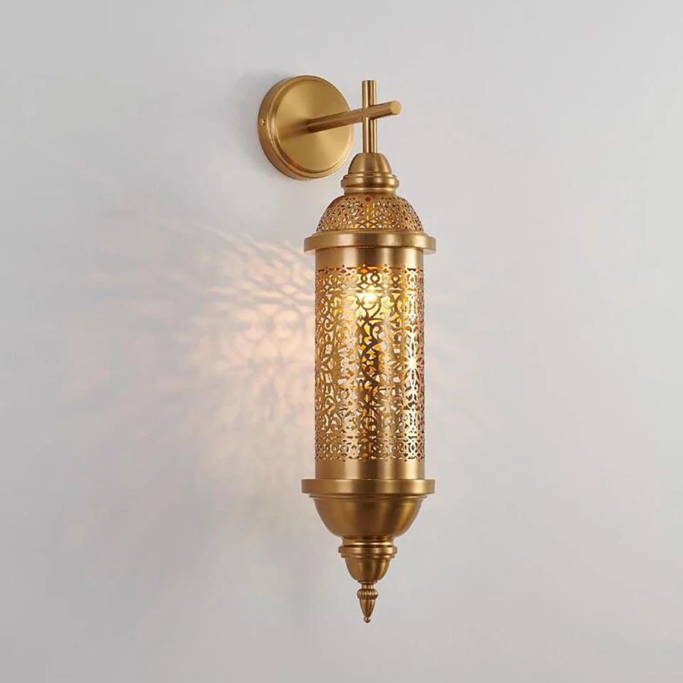 Abajur de parede turco marroquino, luminária de parede vintage de metal esculpida à mão, 24 polegadas... - Imagem 3 de 4