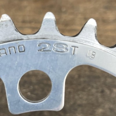 Vintage Shimano 28T Chainring 74 BCD Deerhead Silver MTB Bike 28