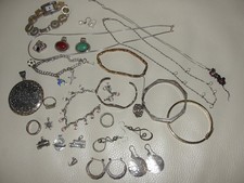 Large lot 925 Sterling Silver Jewelry Earrings Rings Pendants Bracelets Necklace