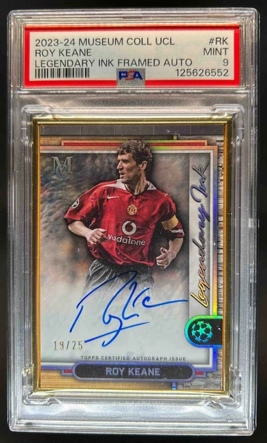 2023 Topps Museum UEFA Roy Keane Legendary Ink Framed Auto Ruby #19/25 PSA 9