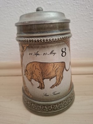 Bierkrug Stier 21. April- 20. May. 0,5 L Gerz W. Germany. 