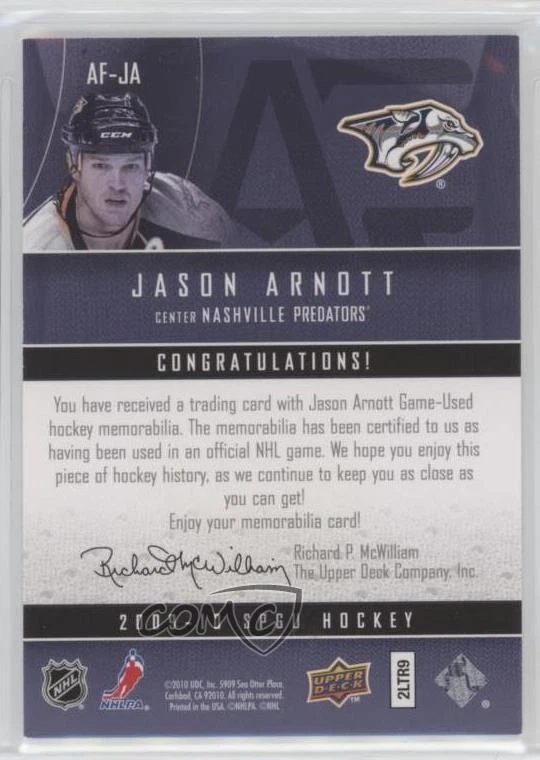 2009-10 SP Game Used Edition Authentic Fabrics Jason Arnott #AF-JA - Image 2 of 2