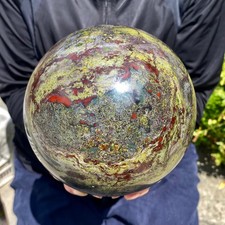 10.89LB Natural dragon blood stone quartz sphere crystal ball reiki healing