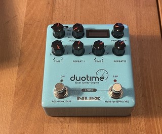 NUX Double Time Delay Guitar Pedal with Power Supply Excellent in Box