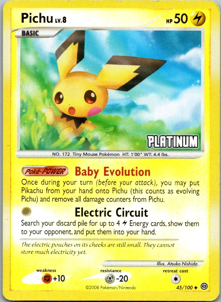 Pichu - 45/106 [Platinum] Reverse Holo Promo Burger King Promos 045/100 HP