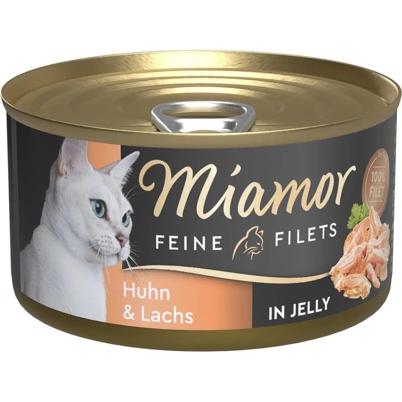FINNERN GMBH & CO. KG Miamor Feine Filets Lachs & Huhn in Jelly | 24x 100g Katzenfutter