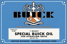 Buick General Motors Parts Oil Vintage Style Metal Sign