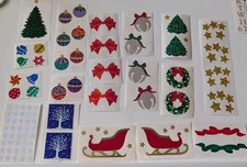 Vintage Mrs Grossmans Stickers Christmas Lot Sparkle Prism Foil Lot 3