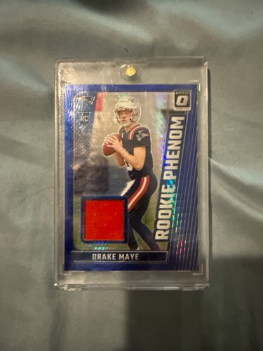 Drake Maye #RPB-DME — 2024 Panini Donruss Optic Rookie Phenom Blue Hyper football card