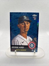 2022 Topps Chrome Platinum GEORGE KIRBY RC No. 460 TOILE BLUE REFRACTOR #/199 SP