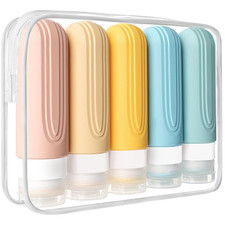 5Pack Travel Bottles for Toiletries TSA Approved 3oz Leak Proof Set Toiletry Bag