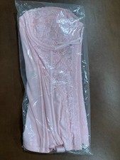 Vtg Lady Marlene Strapless Bustier Corset Longline Front Zip Front Pink
