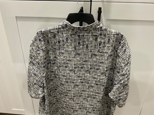 Tommy Bahama Coconut Point Shirt Mens XL gray Geometric Modal Coolmax Hawaiian - Picture 7 of 8