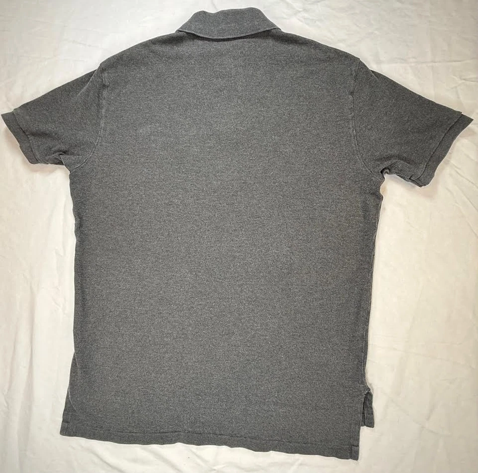 Рубашка поло Polo Ralph Lauren серая хлопковая пике мужская размер Large Pony опрятная - Изображение 2 из 4