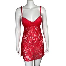 Seductivewear By Cinema Etoile Red Lace Babydoll Lingerie Size L Padded Bra