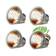 4 Pack 75W UVA UVB Reptile Light Bulbs,Basking Light Heat Lamp for Reptiles a...