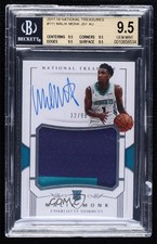 2017 National Treasures Rookie 32/99 Malik Monk BGS 9.5 GEM MINT Patch Auto zp1