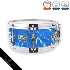 Canopus The Maple 6.5x13 Snare Drum Blue Satin Bright Precise Vintage Wire