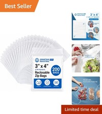 Clear 3x4 Resealable Bags with Zipper Seal - Ideal for Portable Organization