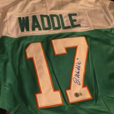 Miami Dolphins Waddle Autographed Football Jersey 50th Perfect Season Beckett