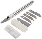 SMB Precision Medium Duty Textured Handle Hobby Knife W/Cap, 5-Pack Blade Assort