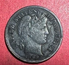 1899 US Barber SILVER Dime XF Details! Old US Coin!
