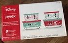 Pyrex Disney Mickey Minnie Glass Food Storage 8 Piece Christmas Containers Lids