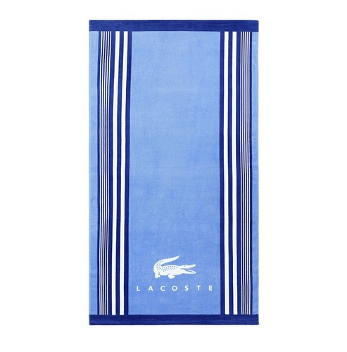 Authentic 100% Cotton Lacoste Beach Towel Large Warm Blue Iconic Logo New 36x72” - Afbeelding 1 van 1
