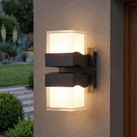 Led Wandleuchte AußEnlampe Schwarz Eckig Up Down IP54 Modern Haus Eingang Garten