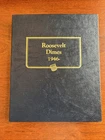 Roosevelt Dimes Whitman Album w/AU Silver Dimes & Proof (read)