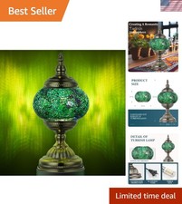 Morrocan Mosaic Table Lamps with Vintage Style, Handmade Turkish Lamp with Br...