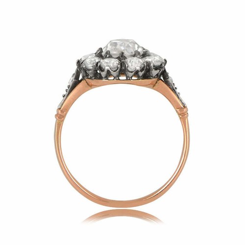 2.00Ct Lab Created VVS1/D Diamond Cluster Engagement Ring 14K Rose Gold Finish - Picture 2 of 5