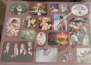 Vtg 1980s The Clear Collage Photo Frame 19.5 X 14.5 Acrylic Holds 17 Pictures