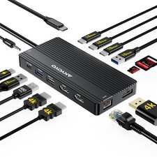 USB C Docking Station Dual Monitor, 14 in 1 Docking Station 3 Monitors with 2...