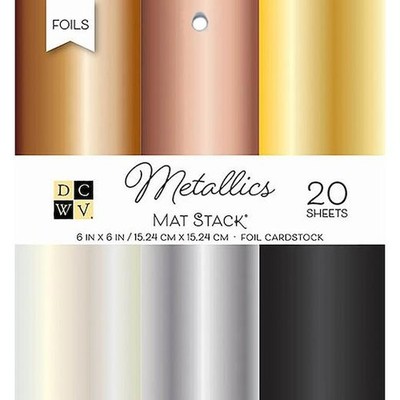 DCWV 6''x6'' Folien Cardstock Stack 20 Stück - Metallics