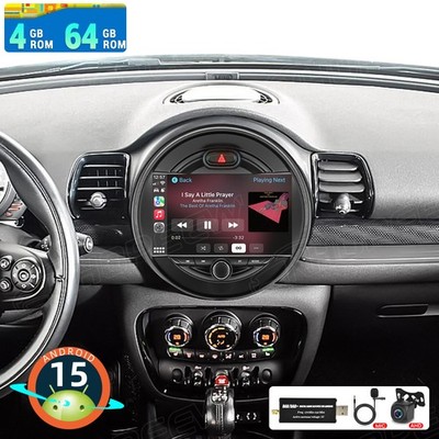 DAB+ 4G+64G Android 15 Autoradio GPS Navi CarPlay FM Für BMW Mini Cooper F55 F56