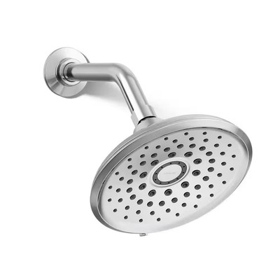 Cursiva 3-Spray Patterns 6.75 In. Wall Mount Fixed Showerhead in Polished Chrome