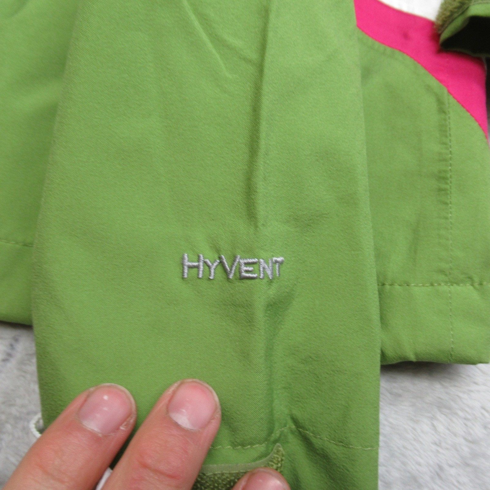 North Face Jacket Girls Medium 10/12 Green Hooded Pockets Waterproof 3in1 Shell thumbnail 7