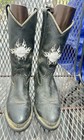 HARLEY DAVIDSON BLACK Moto Biker WESTERN BOOTS W/SILVERTONE 82074 Women Size 7.5