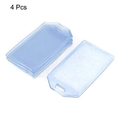 CKB LTD 100 Pcs Hard Plastic ID Card Holder Slip On Open Side