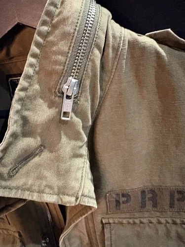 Rare PRPS Military M65 Field Jacket Olive Green Size M - Distressed Cotton Army image 6