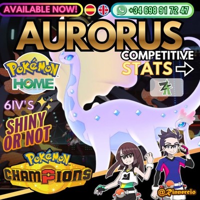 Aurorus 6IVs Shiny Competitive VGC for Pokemon Champions and Home