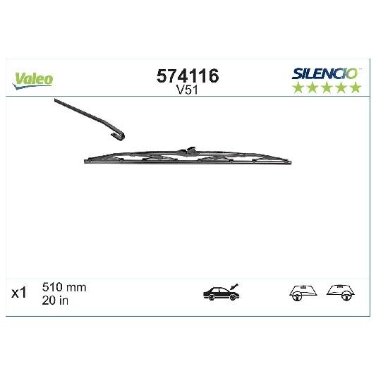 Wischblatt Vorne Links FüR Daewoo Musso FJ 2.3 2.9 3.2 99 Bis 26 Valeo Teil D9B-image