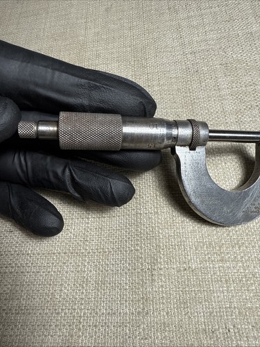 Vintage Starrett No.231 0-1" .0001" Outside Micrometer, Ratchet Thimble - Picture 6 of 10