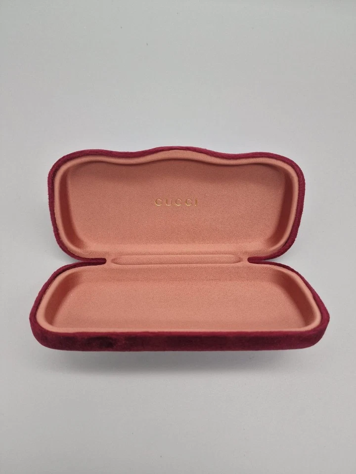 GUCCI Brillenetui Samt Luxus Elegant Large Satinbeutel Burgunderrot - Bild 2 von 4