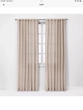 Threshold Light Filtering 100 Linen Natural Khaki Curtain Panel 54" x 84" NWOT