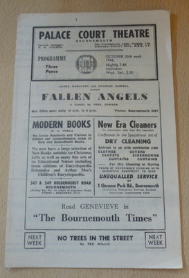 Noel Coward Kathleen Kent Bournemouth Palace Court Theatre Program & Flyer 1948